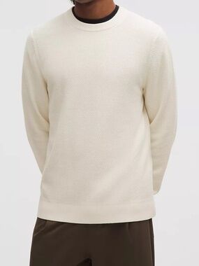 Lululemon Textured Knit Classic-Fit Crewneck Sweater in 'Light Ivory'